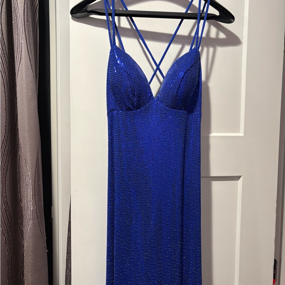Stunning Blue Strappy Prom Dress